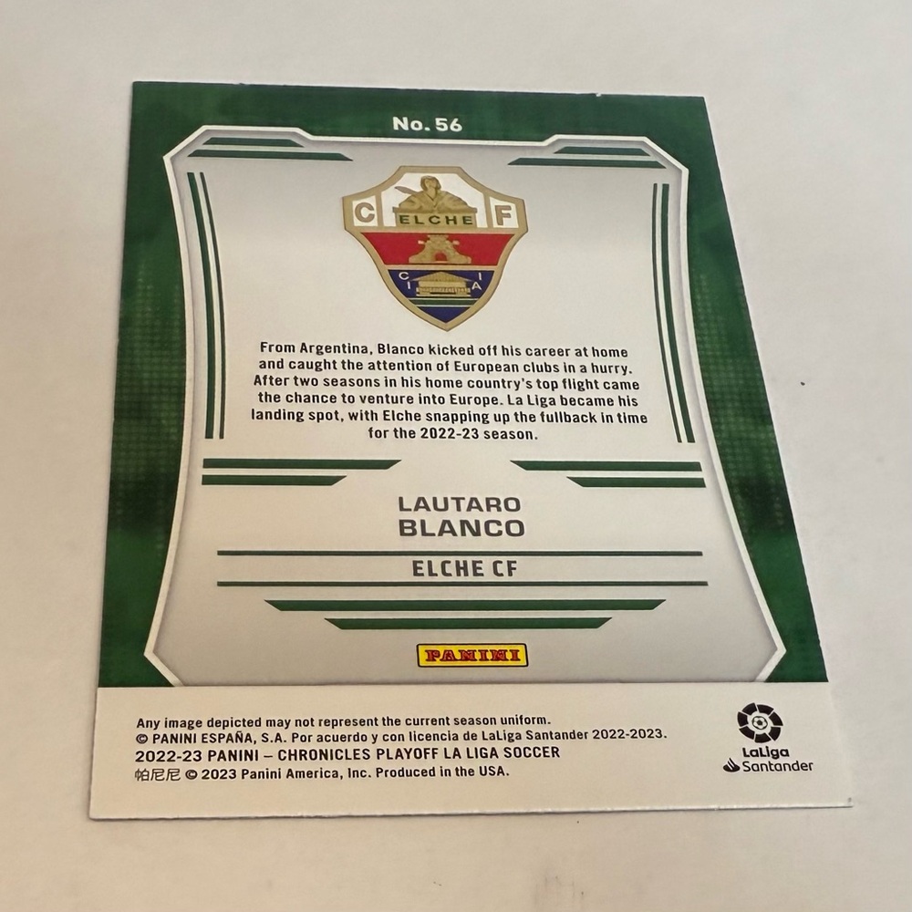 Trading card soccer 2022/23 Panini- Chronic Play off La Liga# 56 Lautaro Blanco - Picture 8 of 10